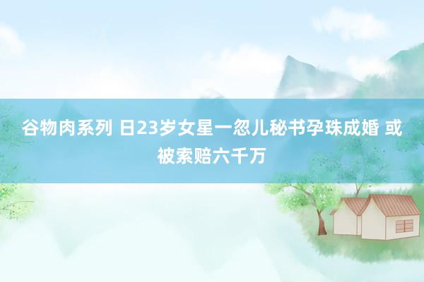谷物肉系列 日23岁女星一忽儿秘书孕珠成婚 或被索赔六千万