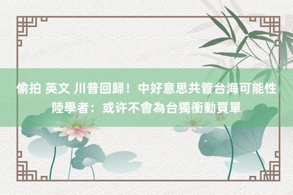 偷拍 英文 川普回歸！中好意思共管台海可能性　陸學者：或许不會為台獨衝動買單