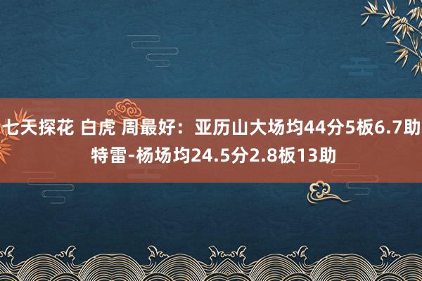 七天探花 白虎 周最好:亚历山大场均44分5板6.7助 特雷-杨场均24.5分2.8板13助