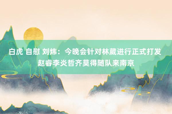 白虎 自慰 刘炜：今晚会针对林葳进行正式打发 赵睿李炎哲齐莫得随队来南京